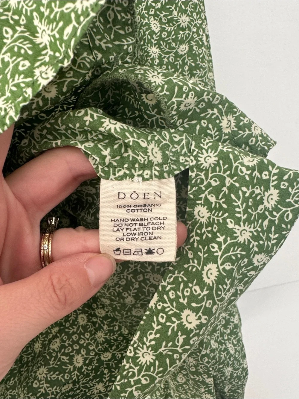 Green Floral Peasant Blouse - Women Tops - Picture 3 of 4